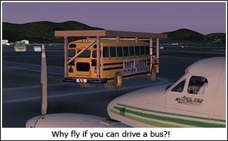 The schoolbus from the Loopy Larry mission